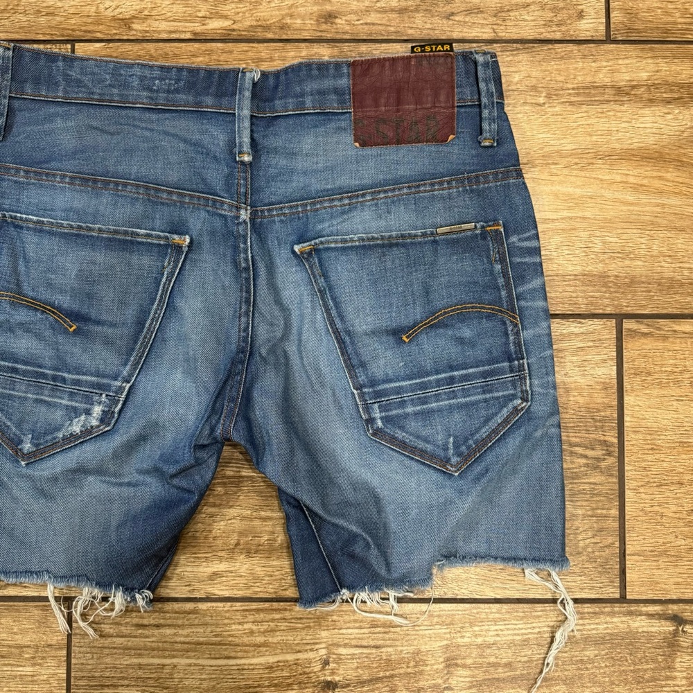 G-Star Originals RAW Denim Jeans Shorts Size 32 Distressed Shorts - Picture 9 of 14